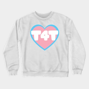 T4T - Heart - Pink - Valentines Trans Pride Crewneck Sweatshirt